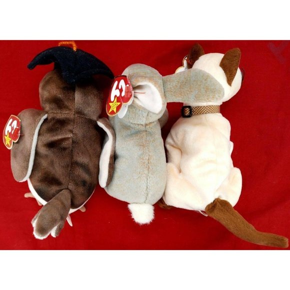 TY Beanie Baby Vintage Retired Nibbly Owl Siam Lot - Picture 3 of 5
